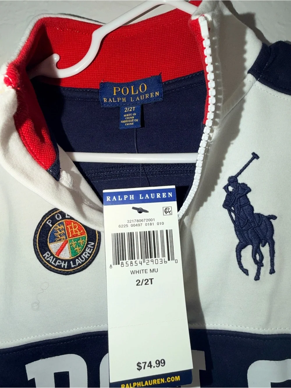 Polo Ralph Lauren Boys 2-Piece Tracksuit Pullover & Joggers Navy White NWT 2T/4T